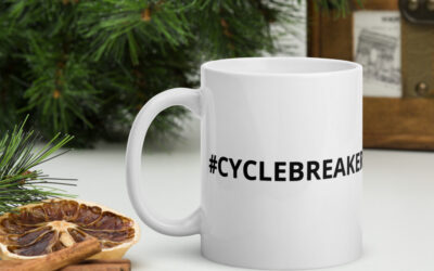 #CYCLEBREAKER White Glossy Mug